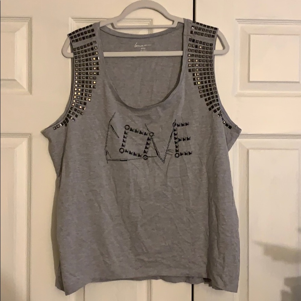 Grey Embellished Lane Bryant “LOVE” Tank - 22/24